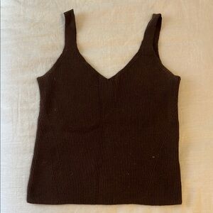 Old Navy Brown Fitted Sleeveless Tank Top